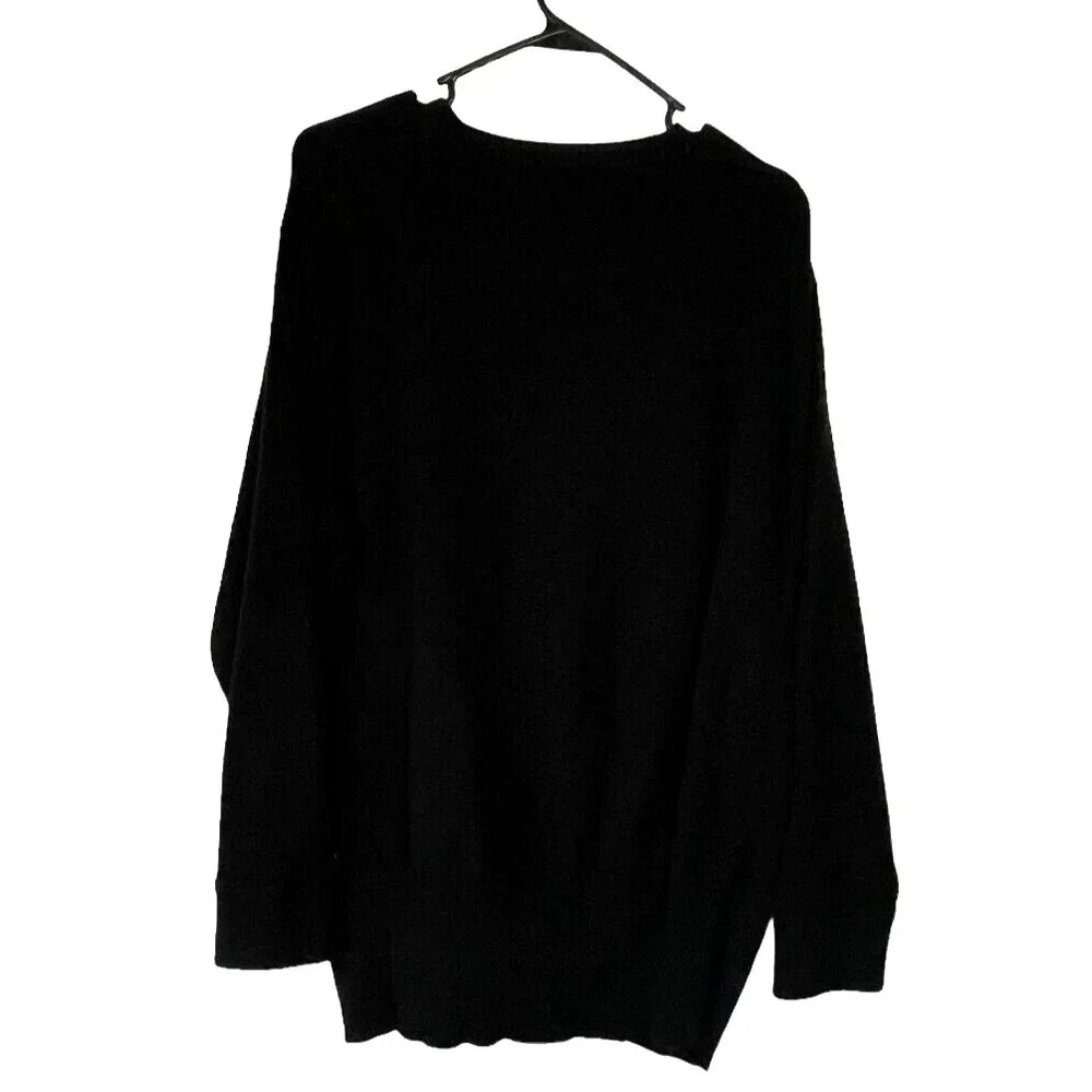 Levi's Men's Black Crew Neck Knit Sweater Ribbed Sleeves‎ Size XL